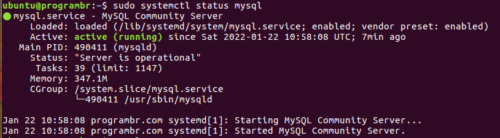 systemctl status mysql