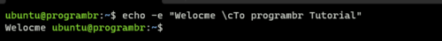 echo -e c command in Linux